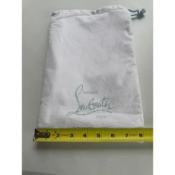 Christian Louboutin Dust Bag White Cotton Satin Drawstring Shoe Bag - Picture 4 of 7
